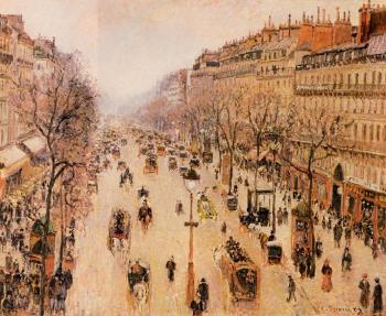 Camille Pissarro : Boulevard Montmartre, Morning, Grey Weather
